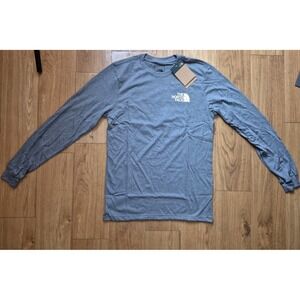 The North Face Men's Long Sleeve Box‎ NSE Tee in TNF Gray/Black/White - Small